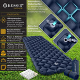 Luchtbed - 1 Persoons - Camping matras - Opblaasbed - Blauw - KESSER®